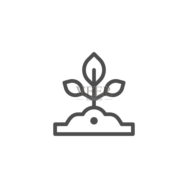 树苗线条图标图标素材