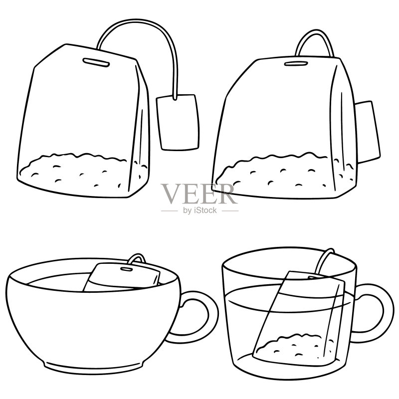 茶包组合图标素材