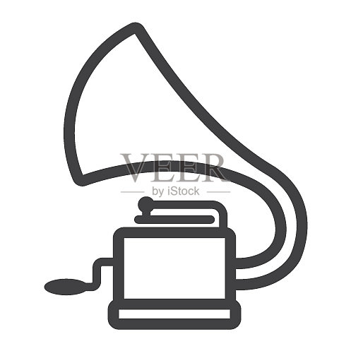 留声机线性图标音乐图标素材
