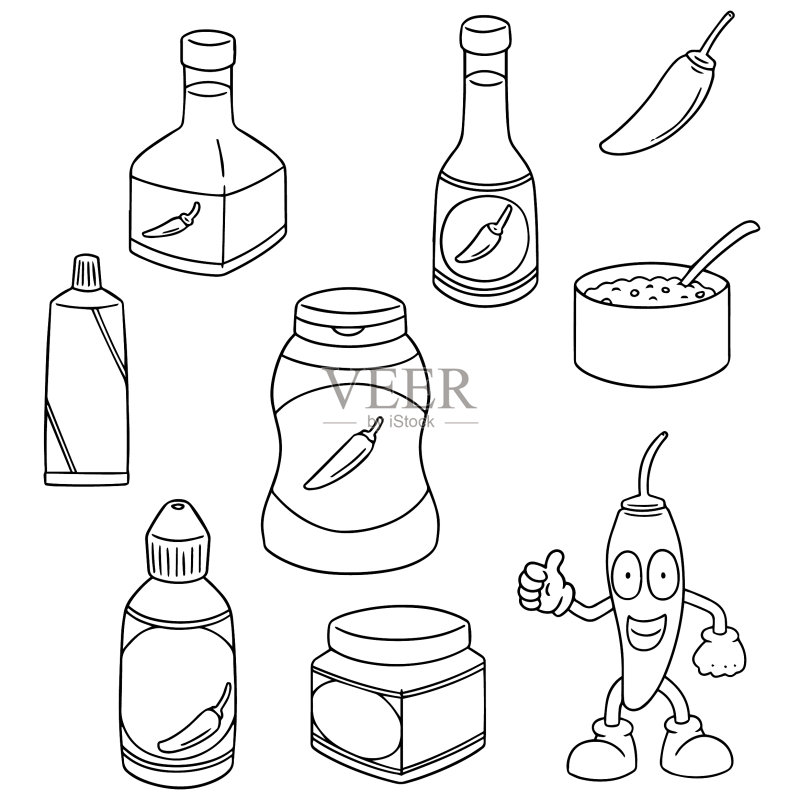 辣椒制品合集图标素材