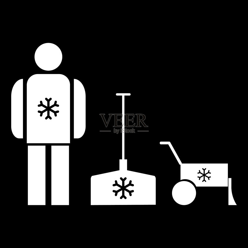 白色扫雪图标图标素材