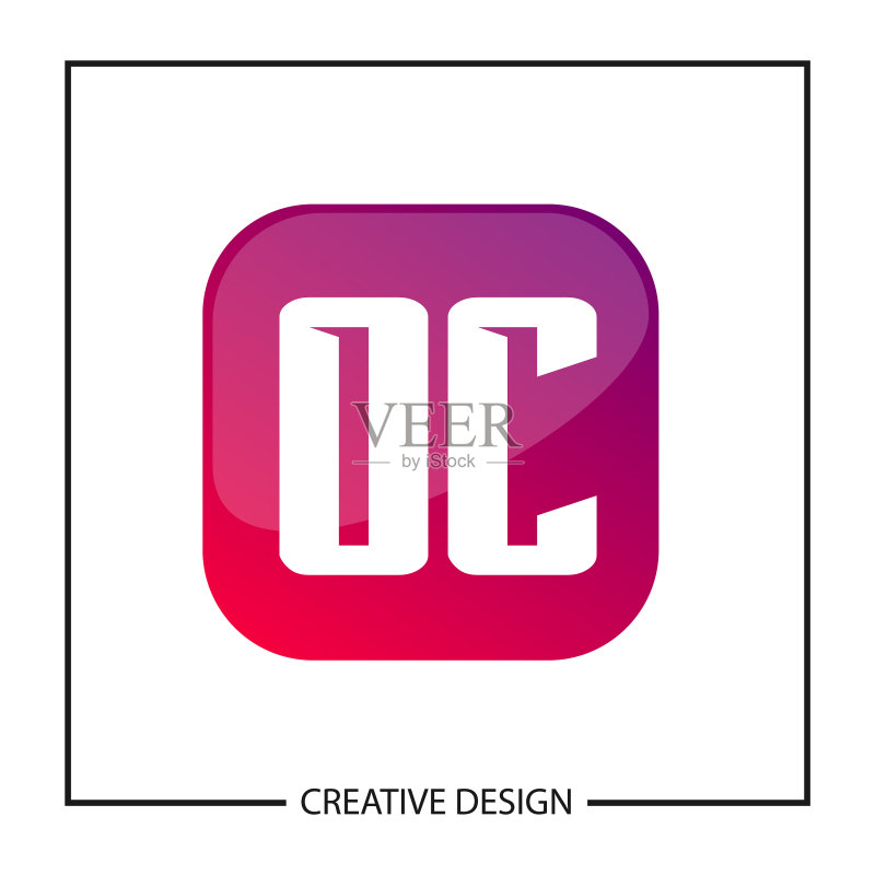 字母OC Logo模板设计图标素材
