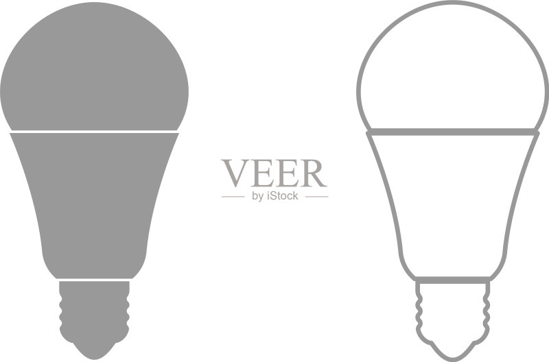 LED灯泡图标灰色合集图标素材