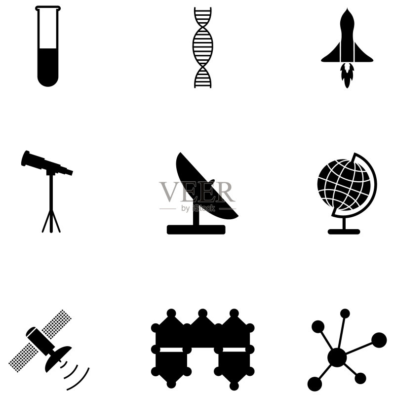 科学图标集图标素材