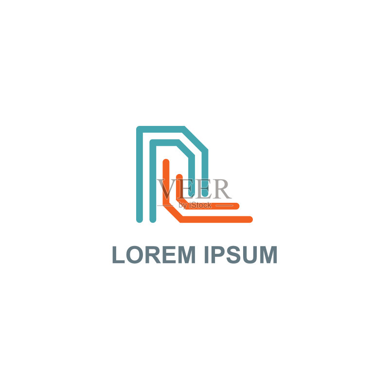 字母R公司logo线条图标素材