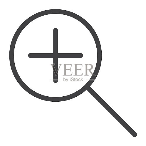放大线条图标Web和移动放大标志图标素材