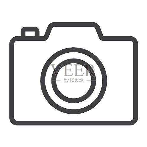 相机线条图标网页和移动照片标志图标素材