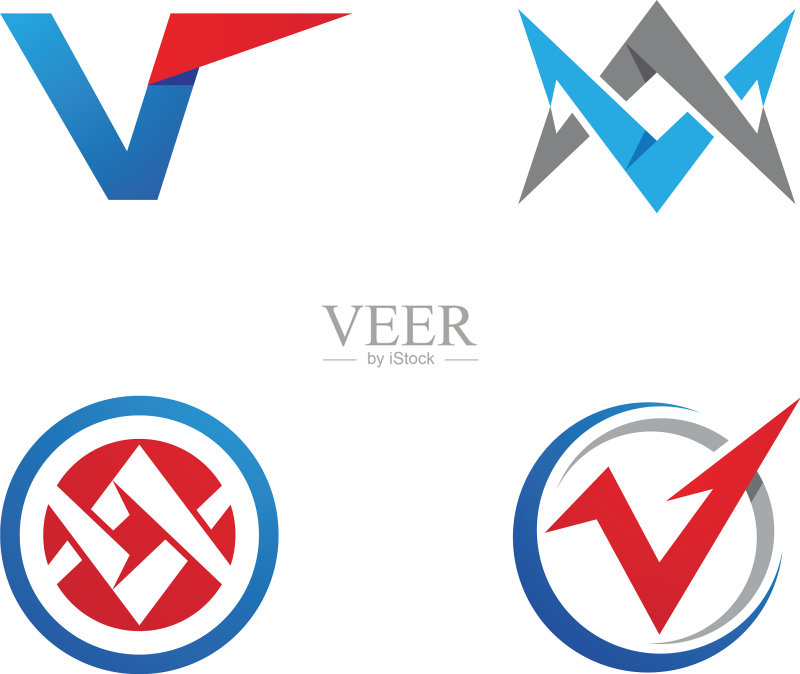 V字母标志商业模板图标图标素材