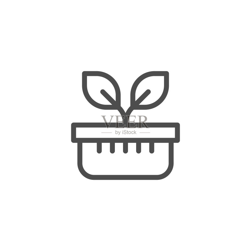 盆栽线条图标图标素材