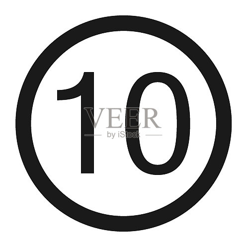 最高限速10标志线图标图标素材
