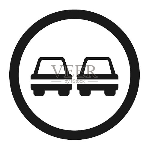 禁止超车标志图标素材