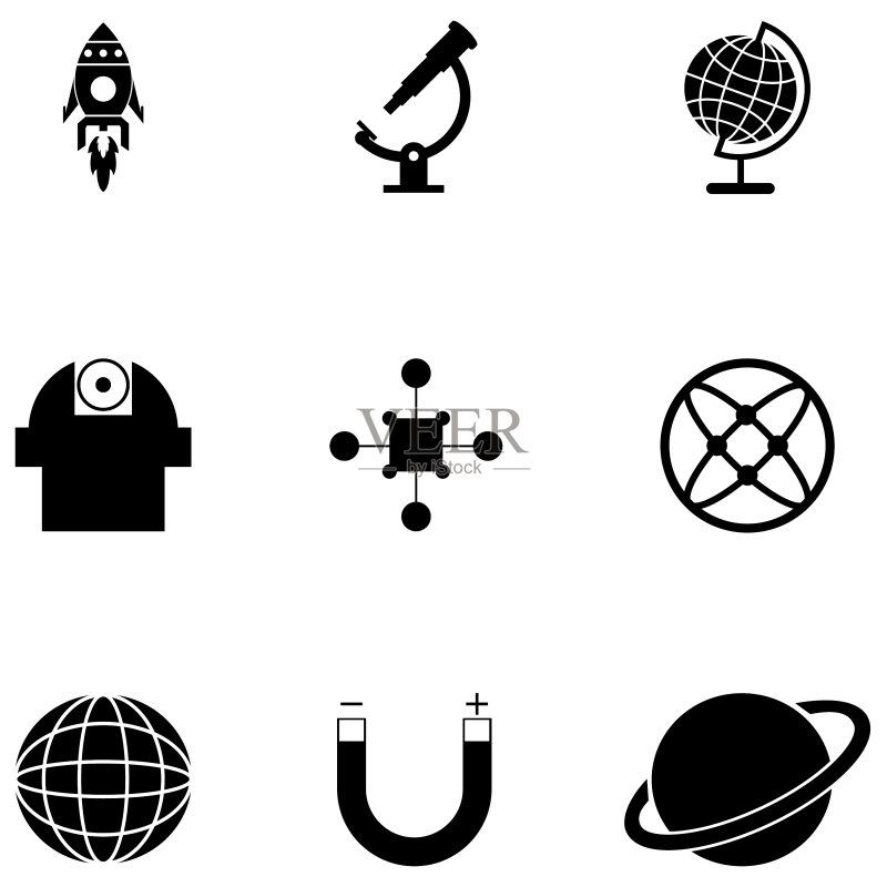 科学图标集图标素材