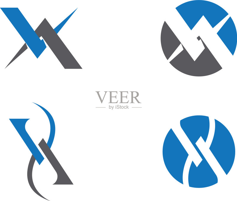V字母logo商业模板图标图标素材