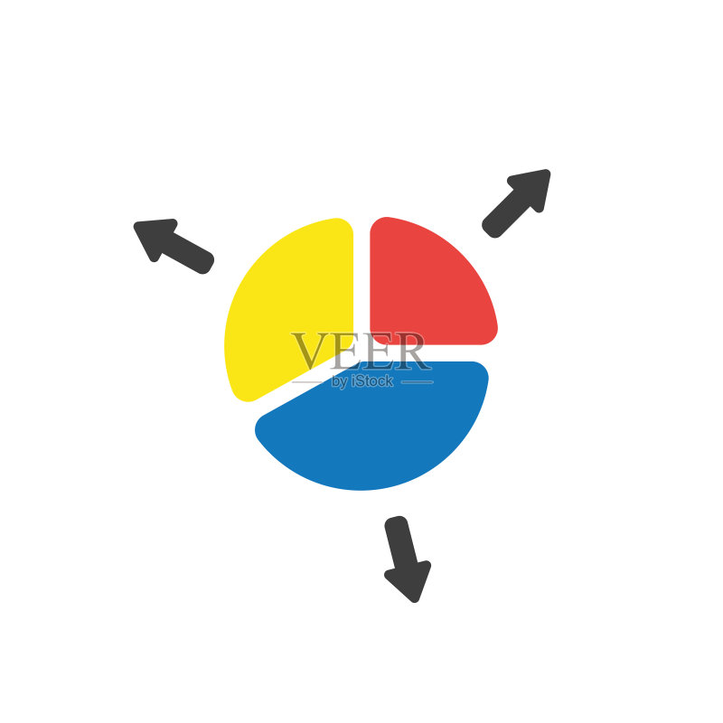 三部分饼图图标概念图标素材