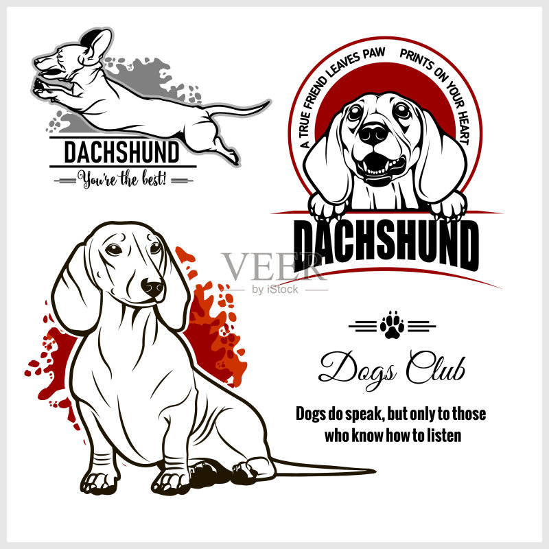 腊肠犬T恤Logo设计图标素材