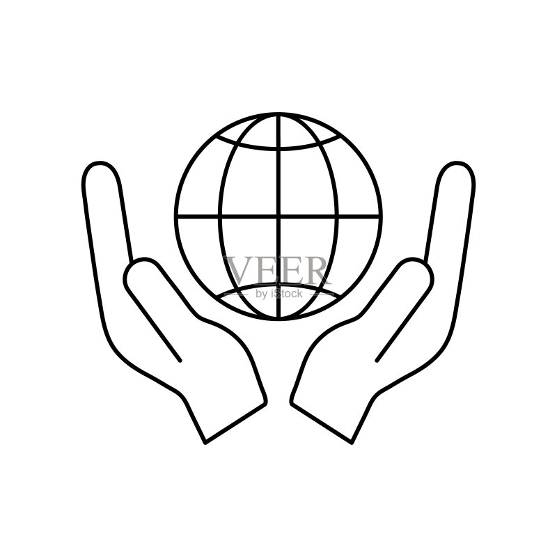 人类手中的地球图标矢量素材图标素材