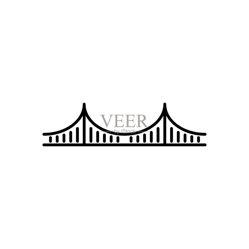 桥梁建筑图标矢量模板设计图标素材