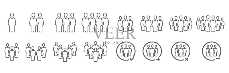 人物与人口图标集,矢量和插图图标素材