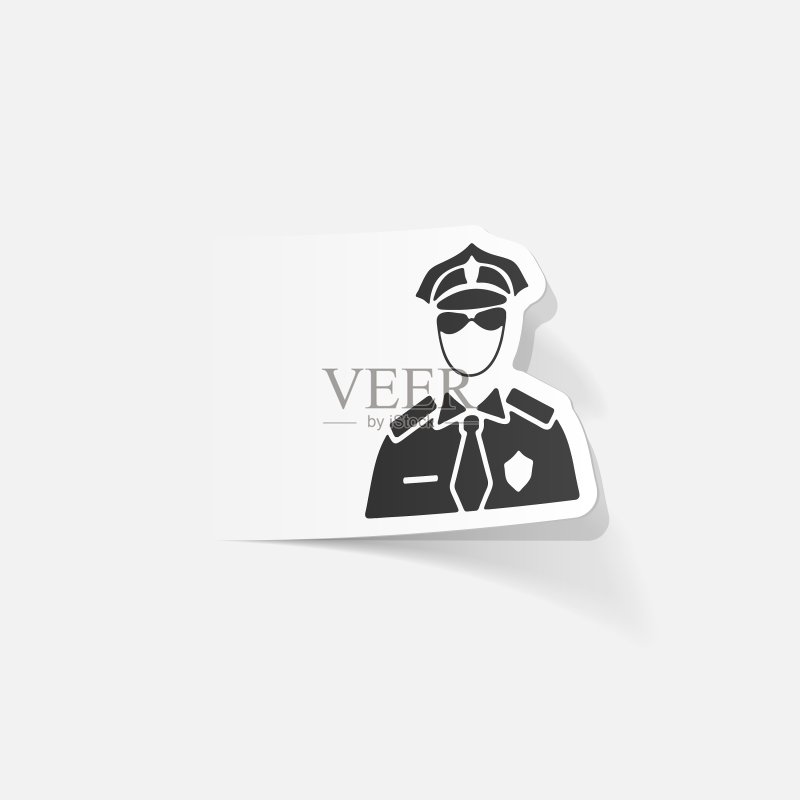 逼真设计元素:警察图标素材