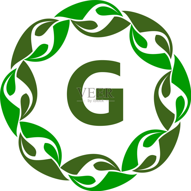 绿色项目解决方案中心首字母G图标素材