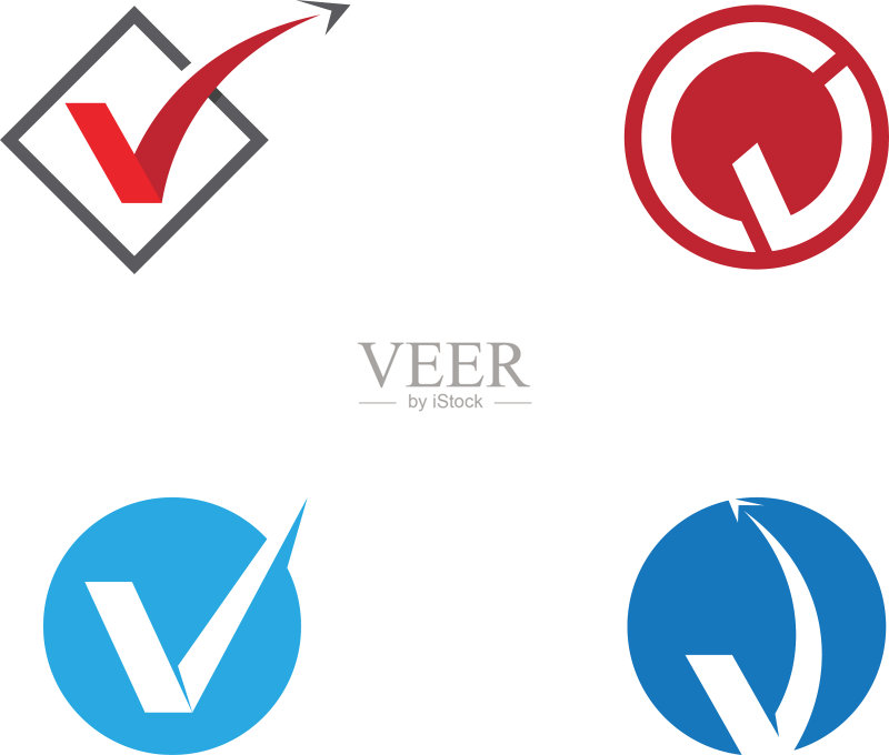 V字标志模板图标素材
