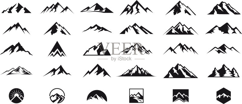 山峰合集图标素材