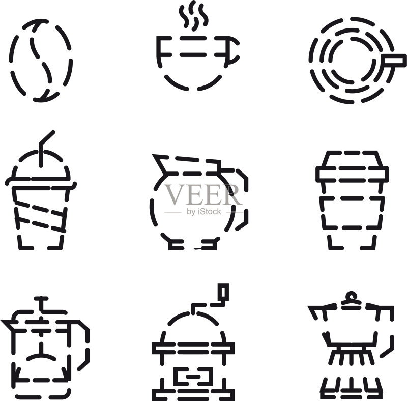 咖啡与饮品图标集(白色背景)图标素材