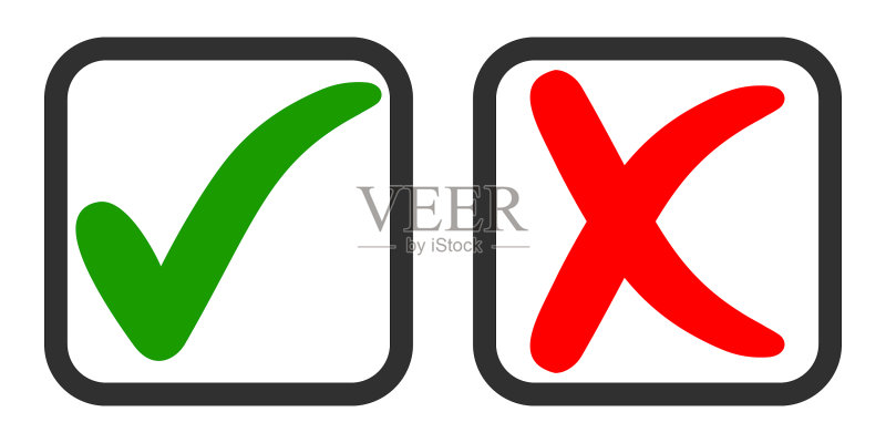 投票赞成和反对的YES和NO图标图标素材