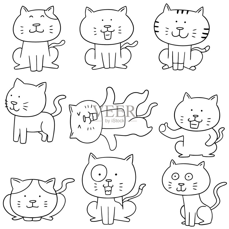 猫咪组合图标素材
