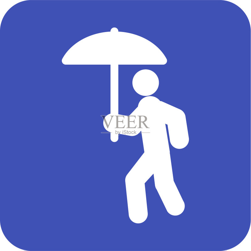 雨中行走图标素材