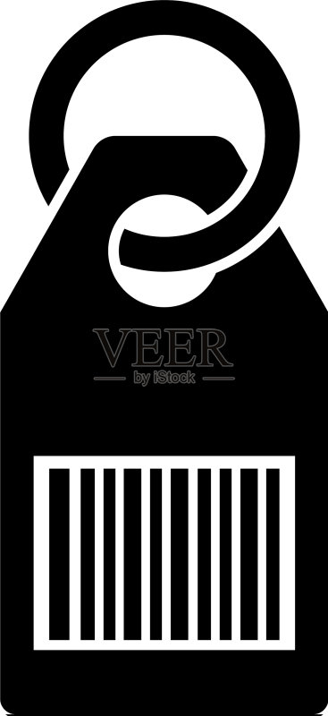 带条形码的扁平价格标签图标图标素材