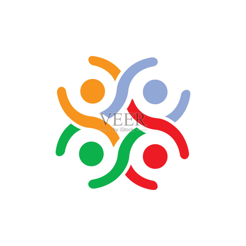 抽象连接团结人群社区标志图标素材