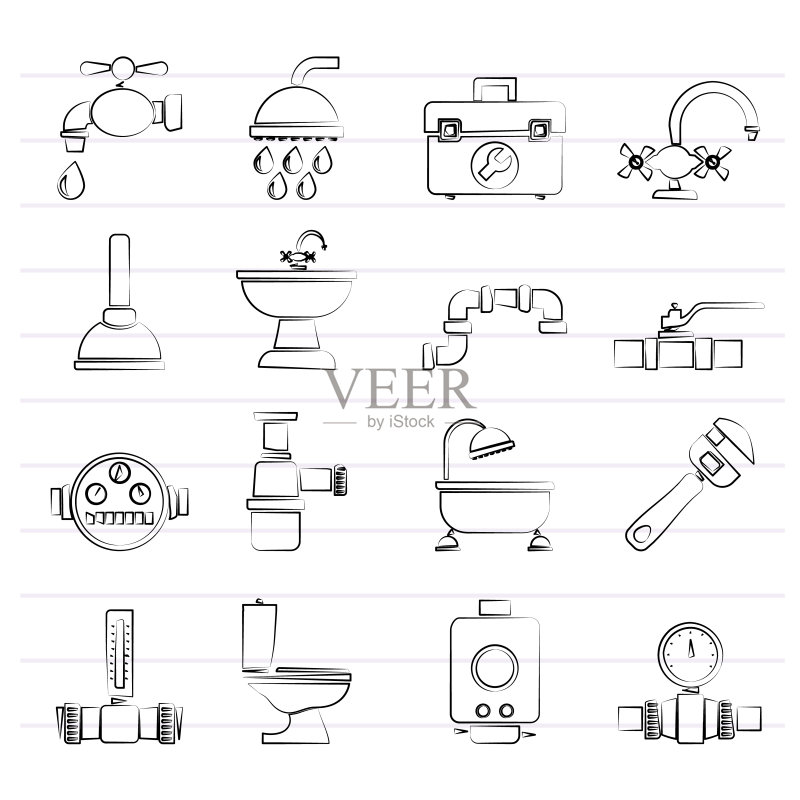 水管物体和工具设备图标图标素材