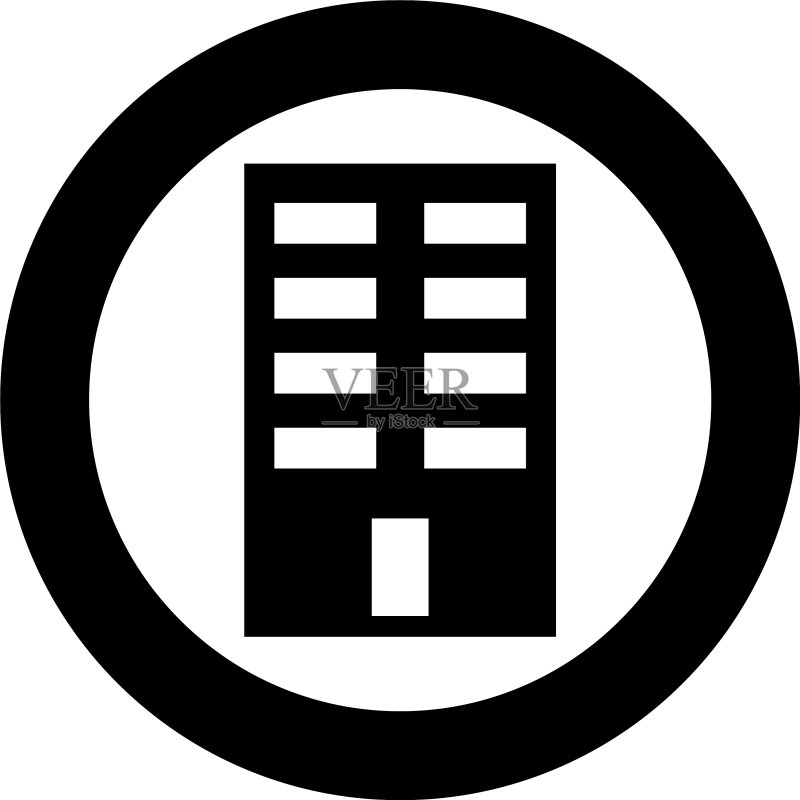 圆形黑色建筑物图标图标素材