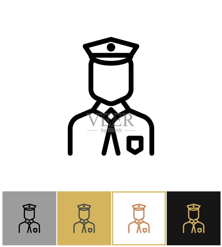 警察图标警服男人标志图标素材