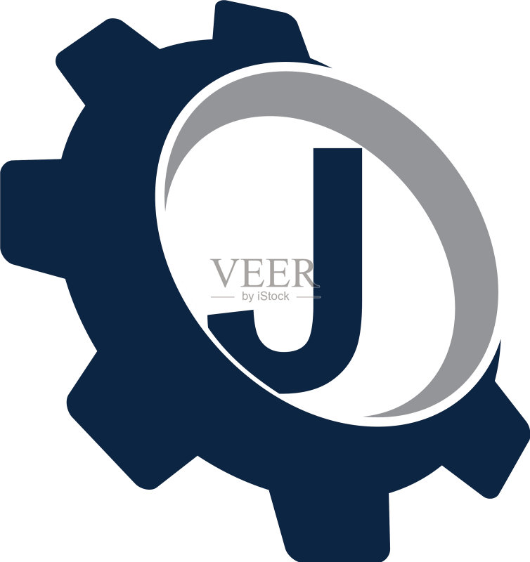 齿轮logo字母J图标素材