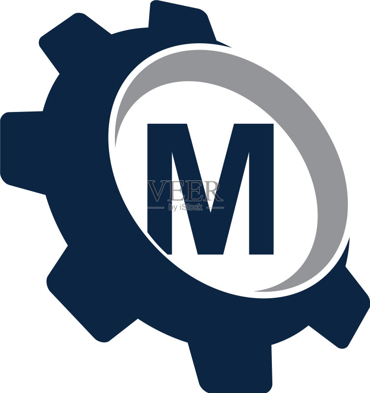 齿轮Logo字母M图标素材