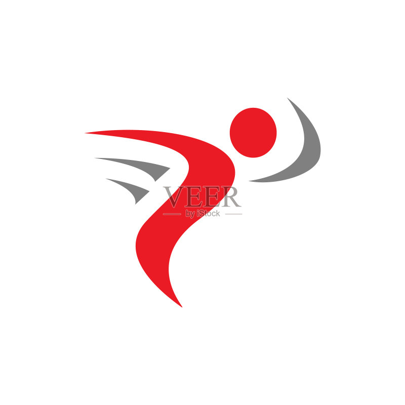健身抽象跑步人物Logo设计图标素材