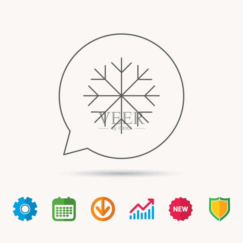 雪花图标,雪标志,空调图标素材
