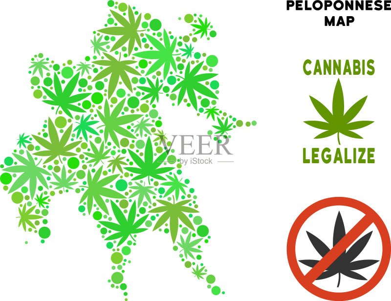 免版税大麻叶组合插画图片素材