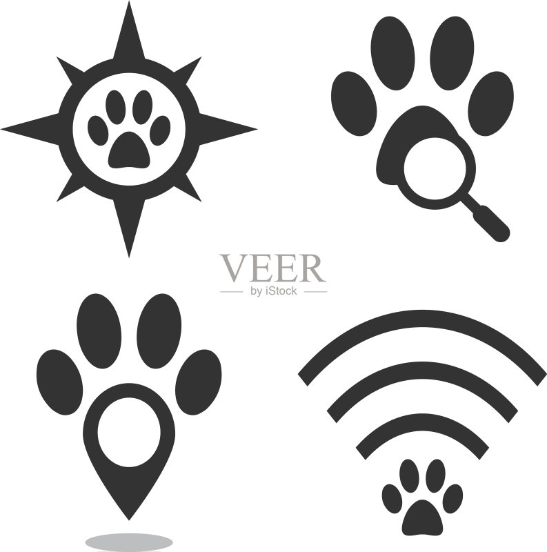 宠物定位器Logo模板图标素材