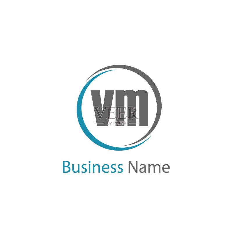 首字母VM标志设计模板图标素材