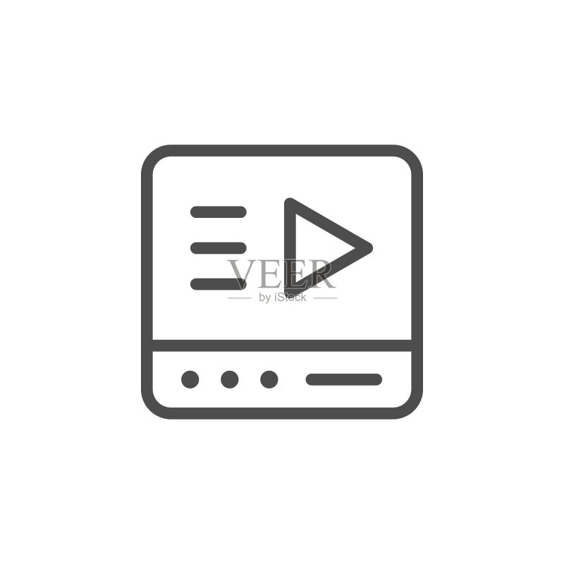视频播放器线性图标图标素材