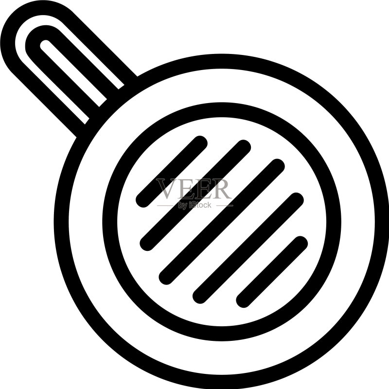 餐食煎锅图标轮廓样式图标素材