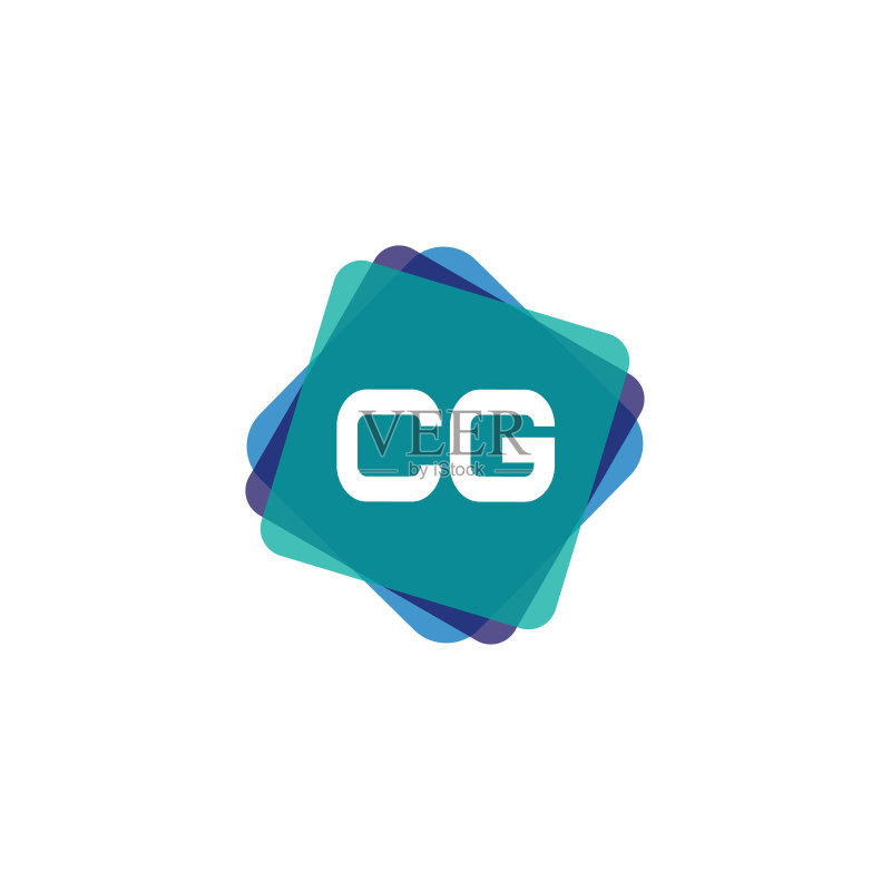 字母CG logo模板设计图标素材