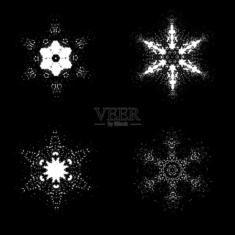 孤立的雪花合集图标素材