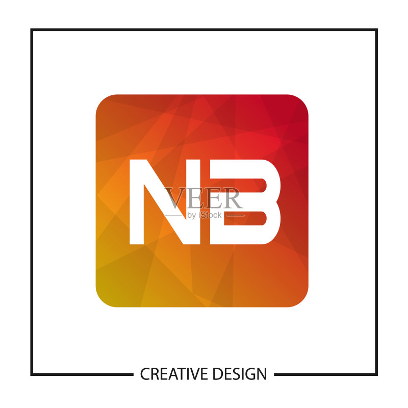 首字母NB标志模板设计图标素材