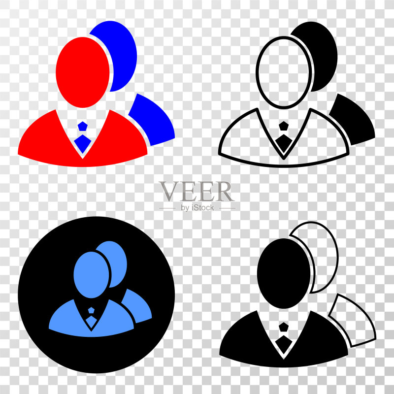 带有轮廓版本的经理EPS图标图标素材