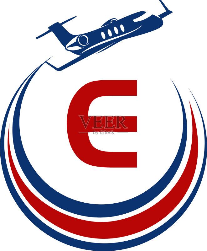 飞机E字logo图标素材