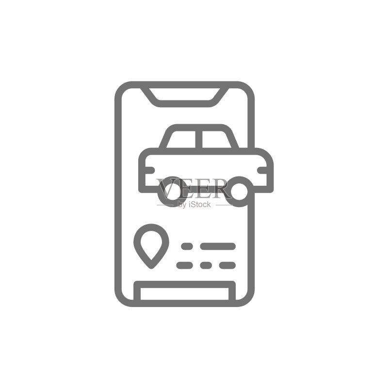 出租车到达信息服务应用图标素材